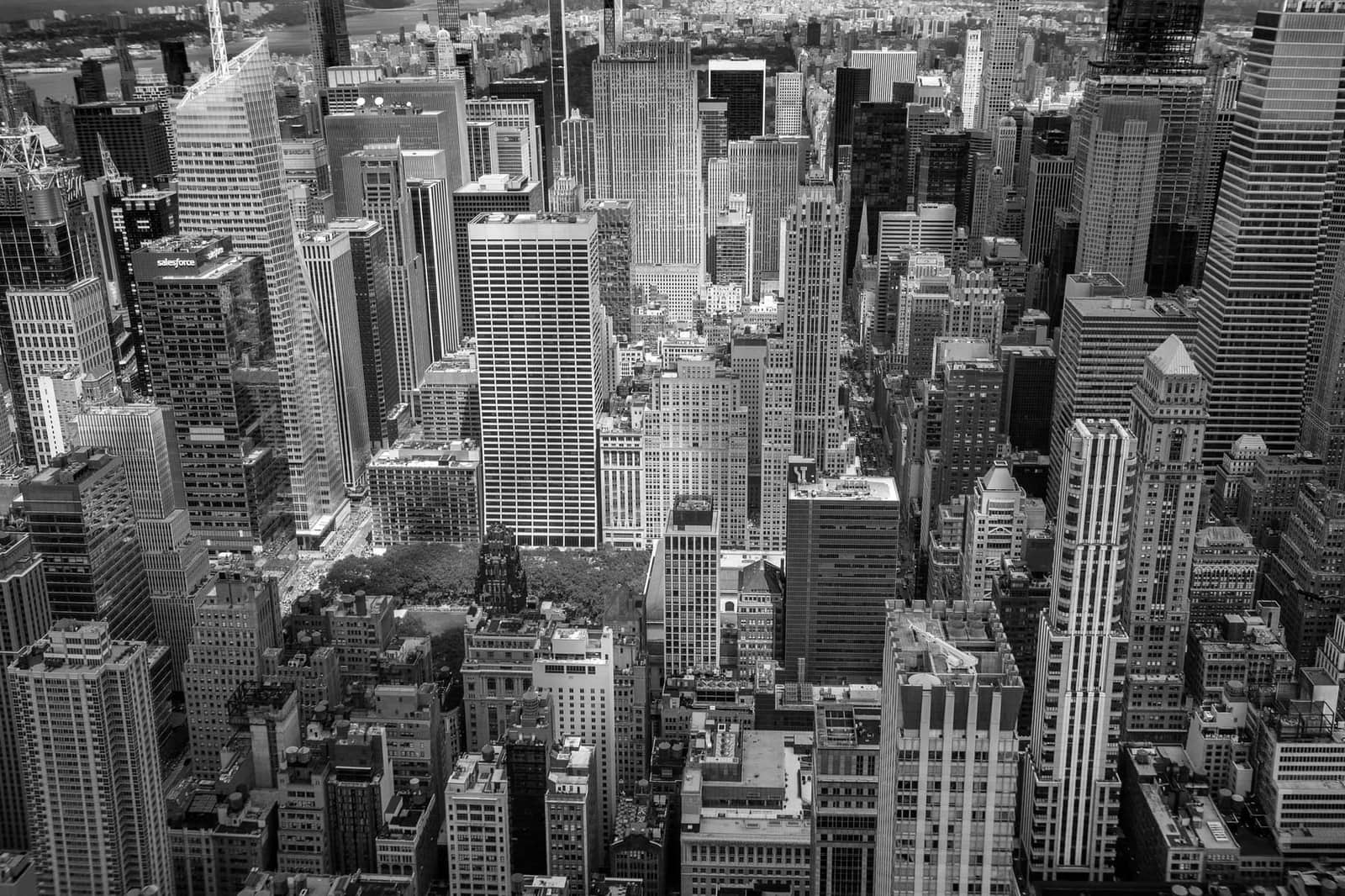 Aerial view of the Manhattan skyline