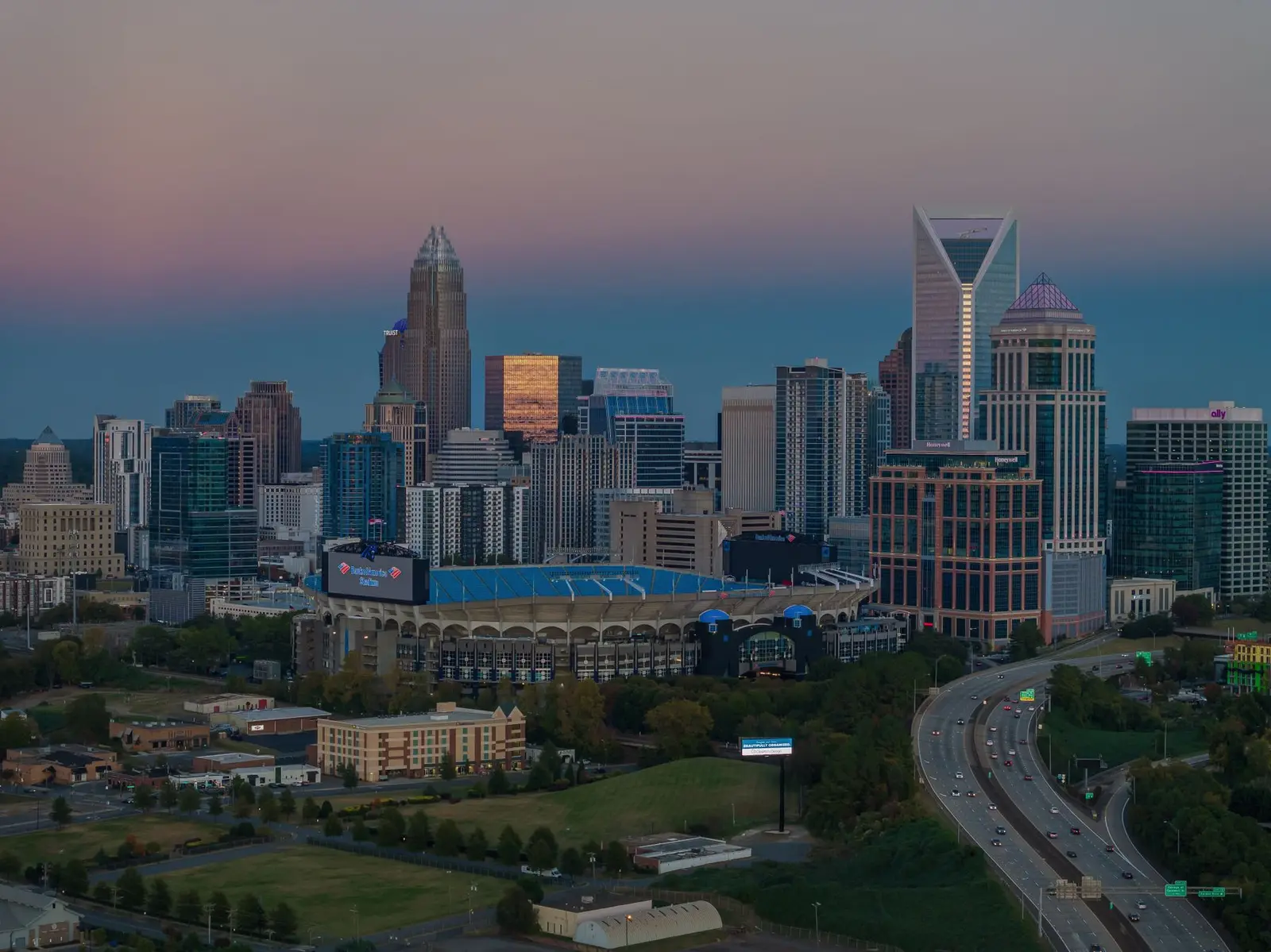 Uptown Charlotte skyline. Charlotte, North Carolina