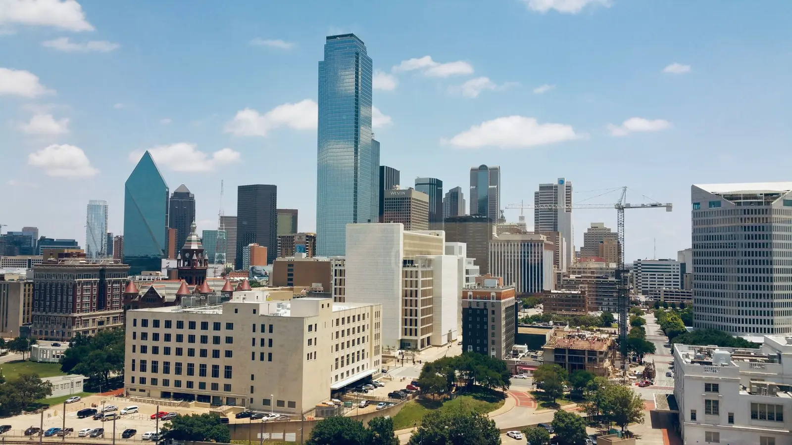 Dallas skyline in the evening. Dallas, Texas